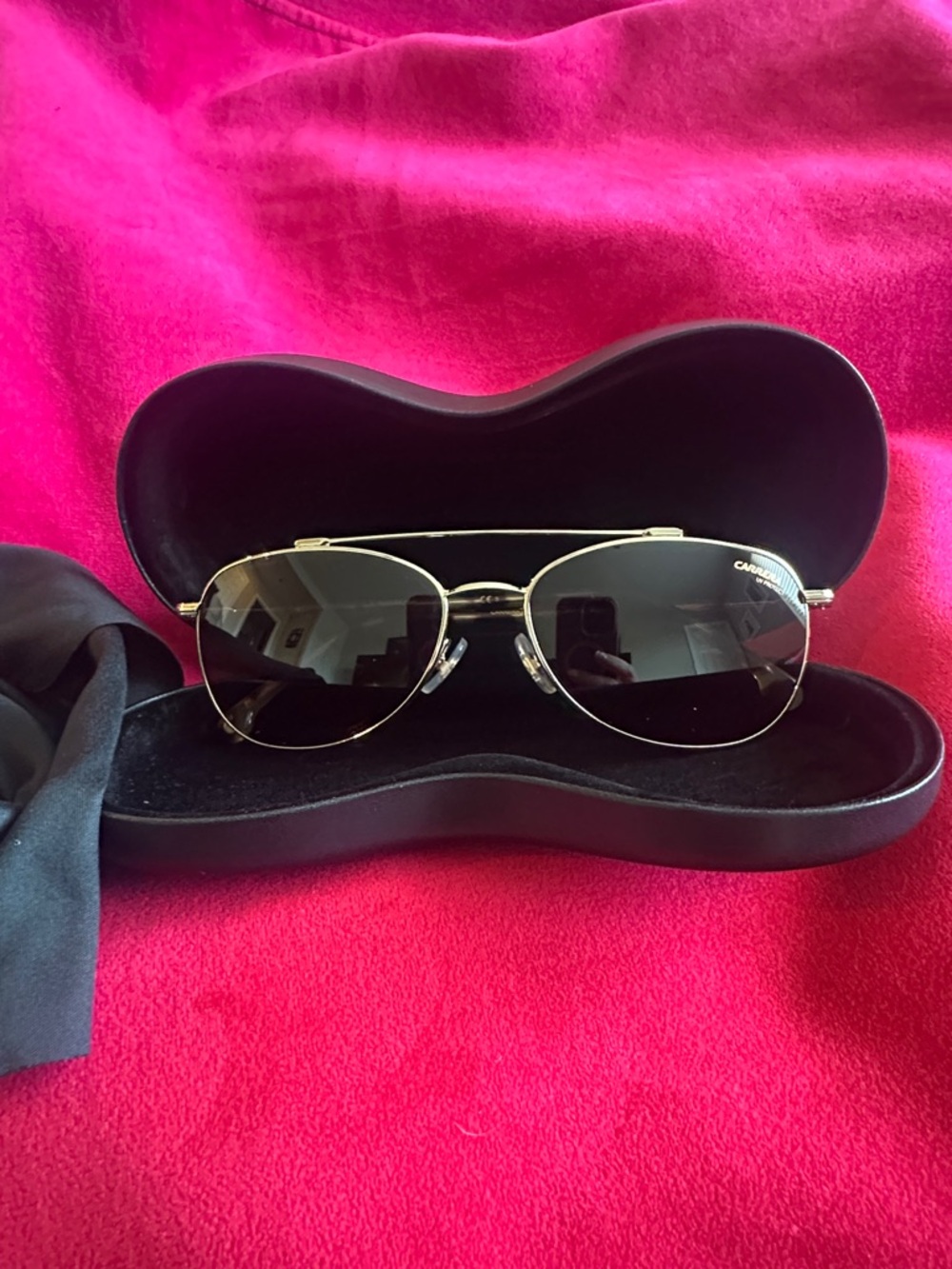 Carrera Gold Frame with Black Lenses Aviator Sunglasses